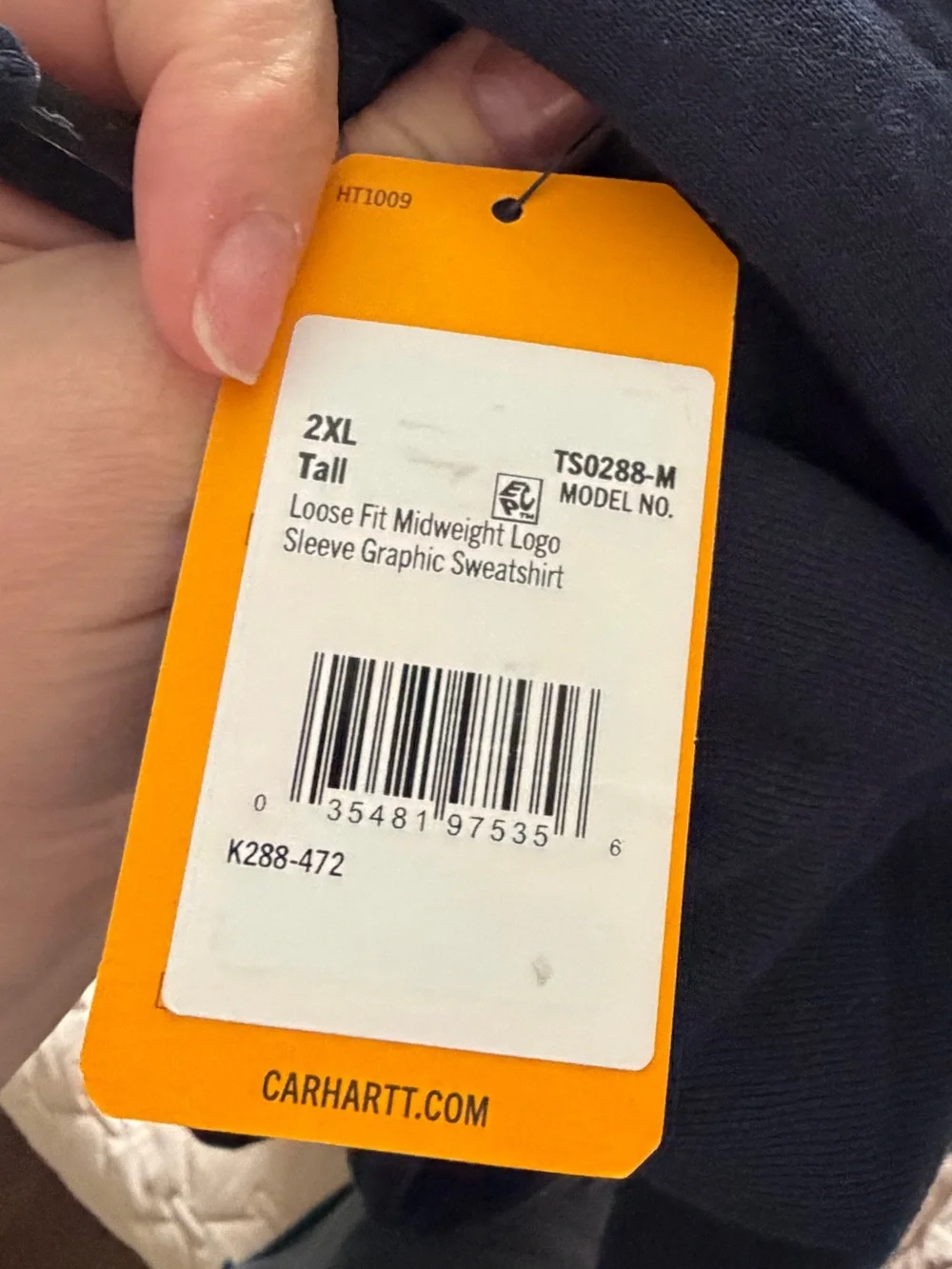 NWT Carhartt Loose Fit Midweight Logo Sleeve Hoodie | Men’s 2XL Tall